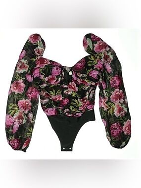 NWT Cami NYC KIMMY Floral Print Silk Bodysuit Sz.0
